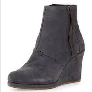 TOMS desert suede wedge booties